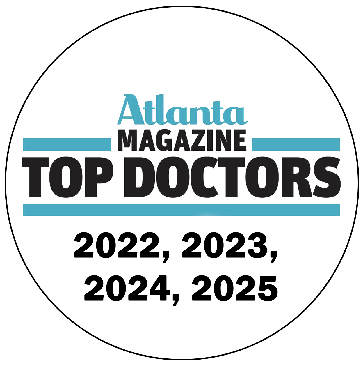 atlanta magazine top doctor award for dr baucom - 2022-2025